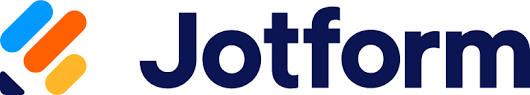 Jotform logo featuring a stylized, colorful symbol with the brand name in bold, dark blue letters, illustrating versatile survey tools.